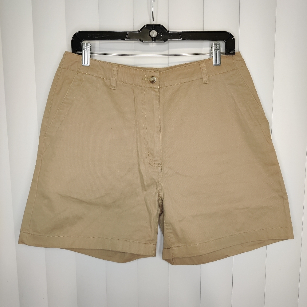 L.L. Bean Khaki Cotton Shorts size 12